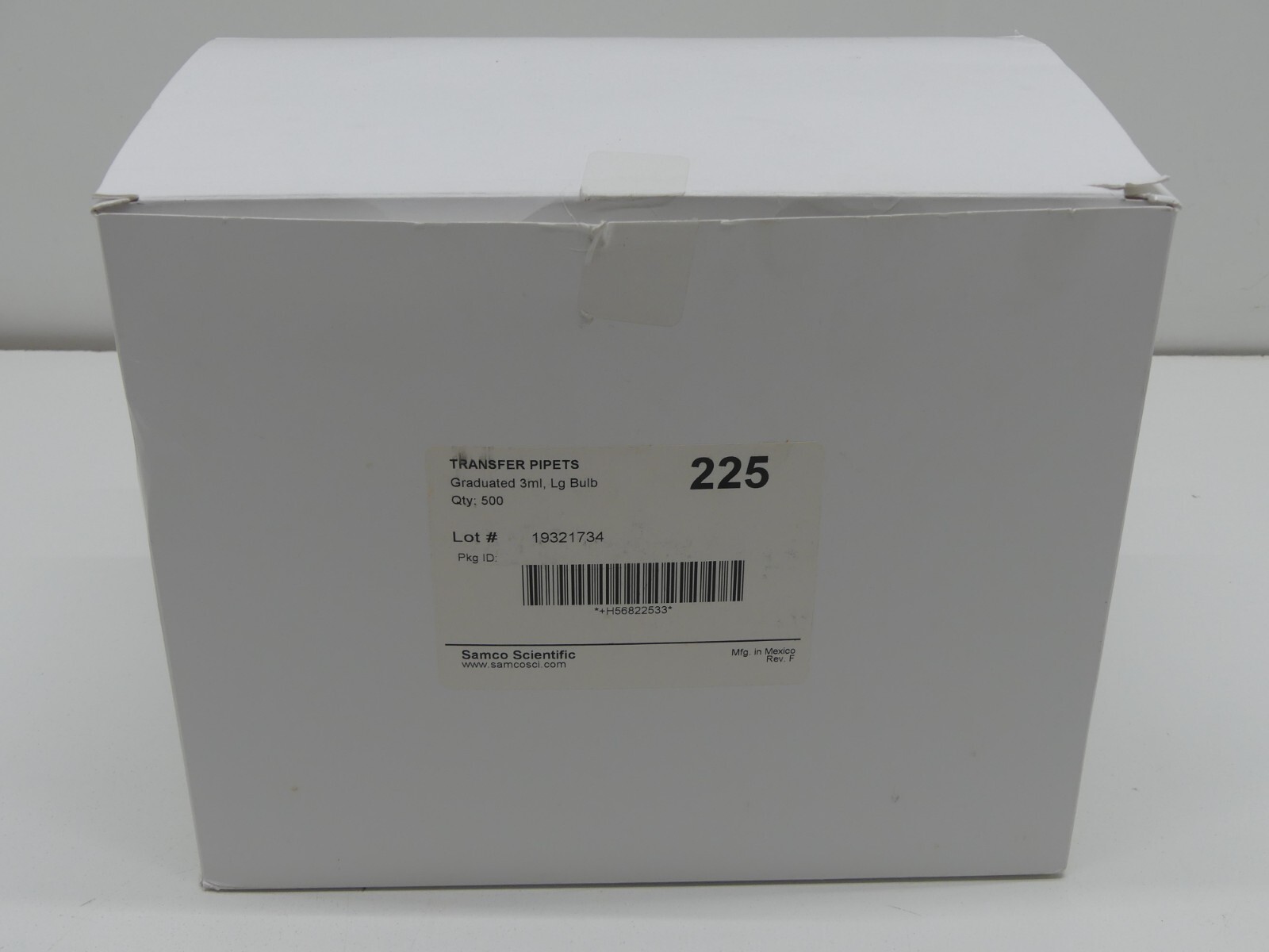 Set of 3 Samco Transfer Pipets 225 Graduated 3ml, Lg Bulb Qty 500