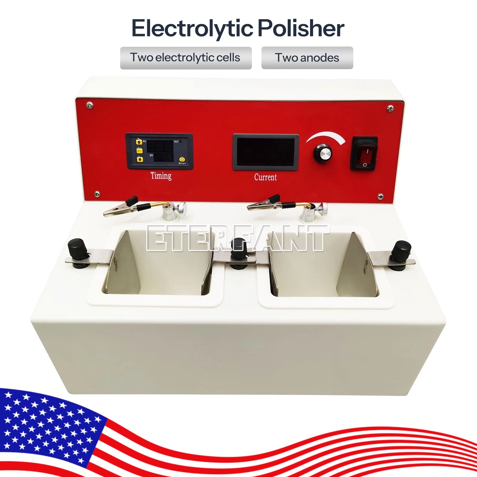 Dental Lab Electrolytic Polishing Machine Unit with Two Electrolytic Cells