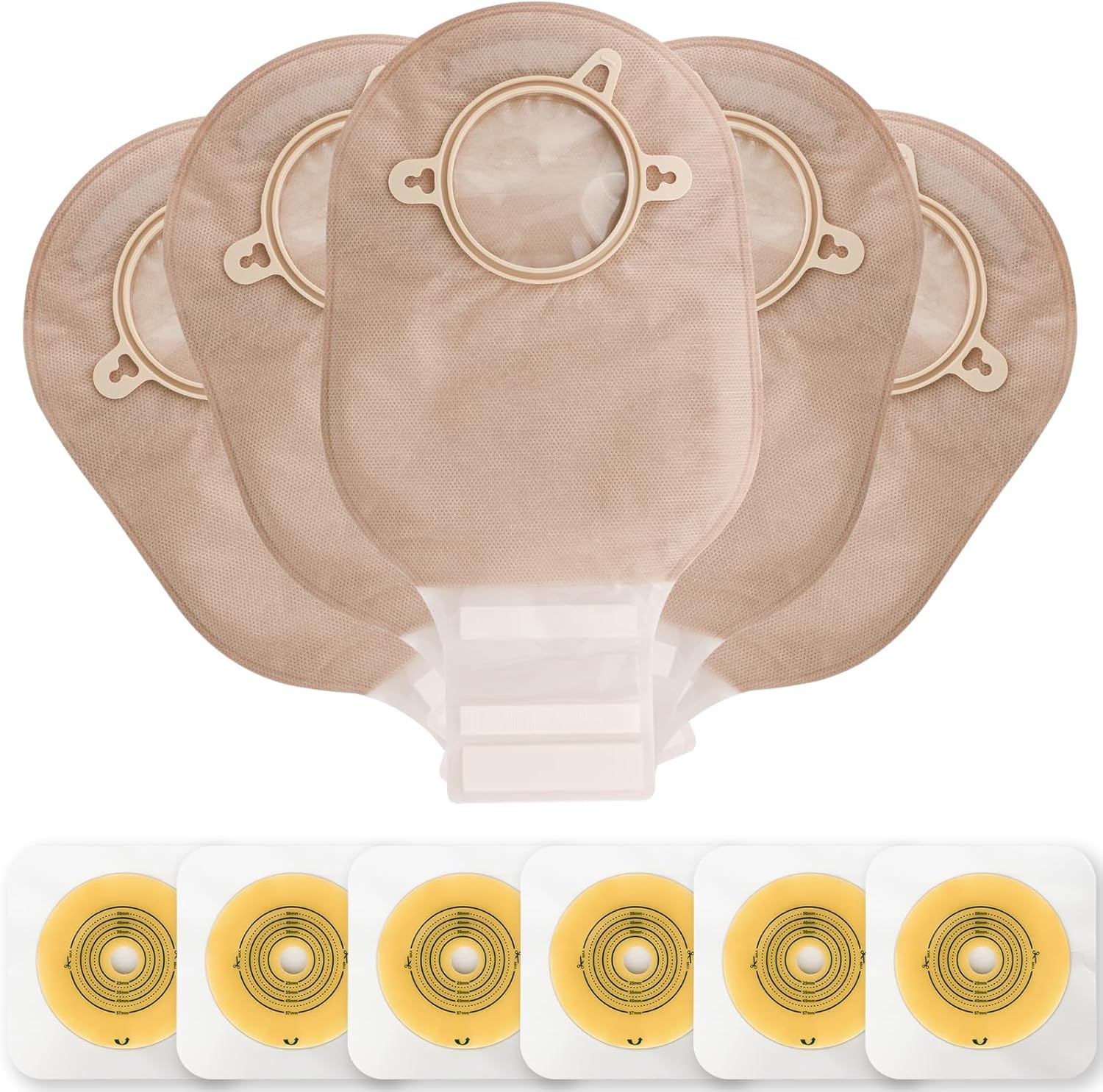 VLOOKUP 35 PCS Colostomy Bags,Ostomy Supplies,Two-Piece Drainable Pouches wit…