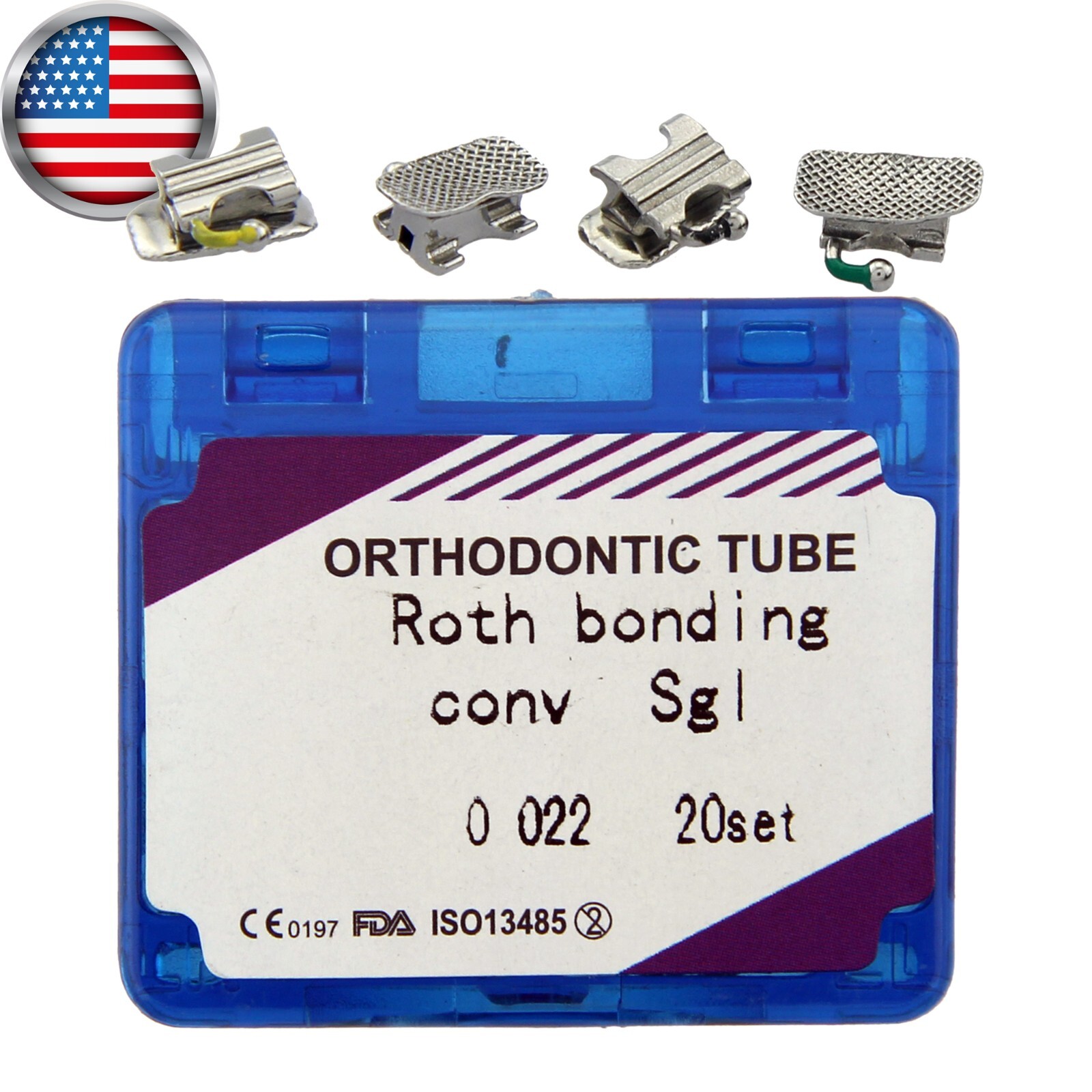 80 Tubos Ortodoncia Buccal Tube 1st Molar Single Tube Roth MBT 022 Bondable Conv