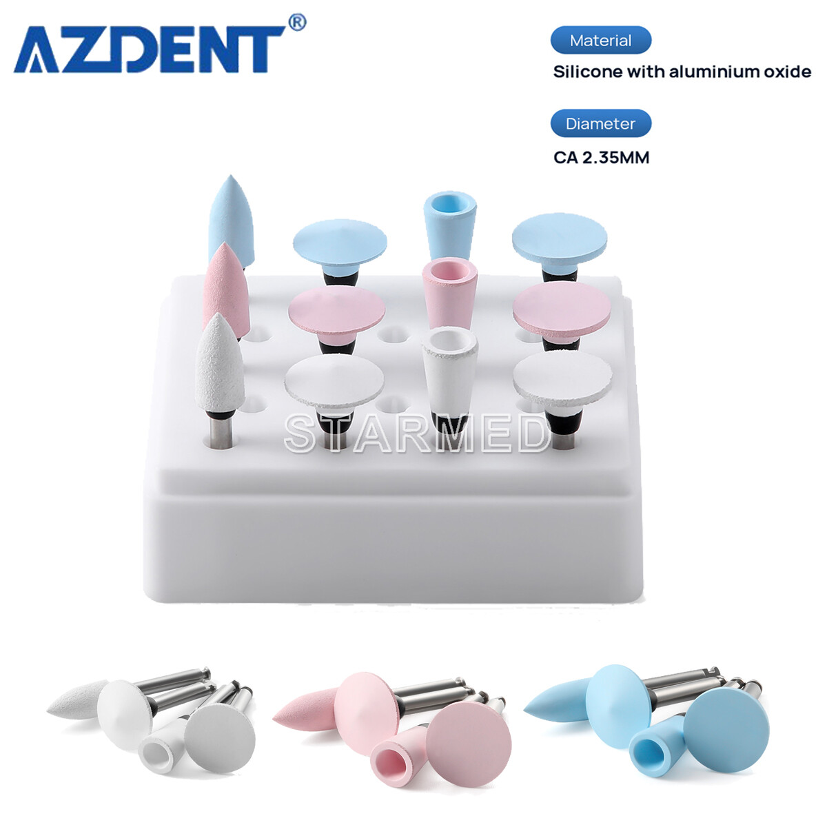 12Pcs Dental Silicone Aluminium Oxide Polishing Burs Disc Coarse/Medium/Fine RA