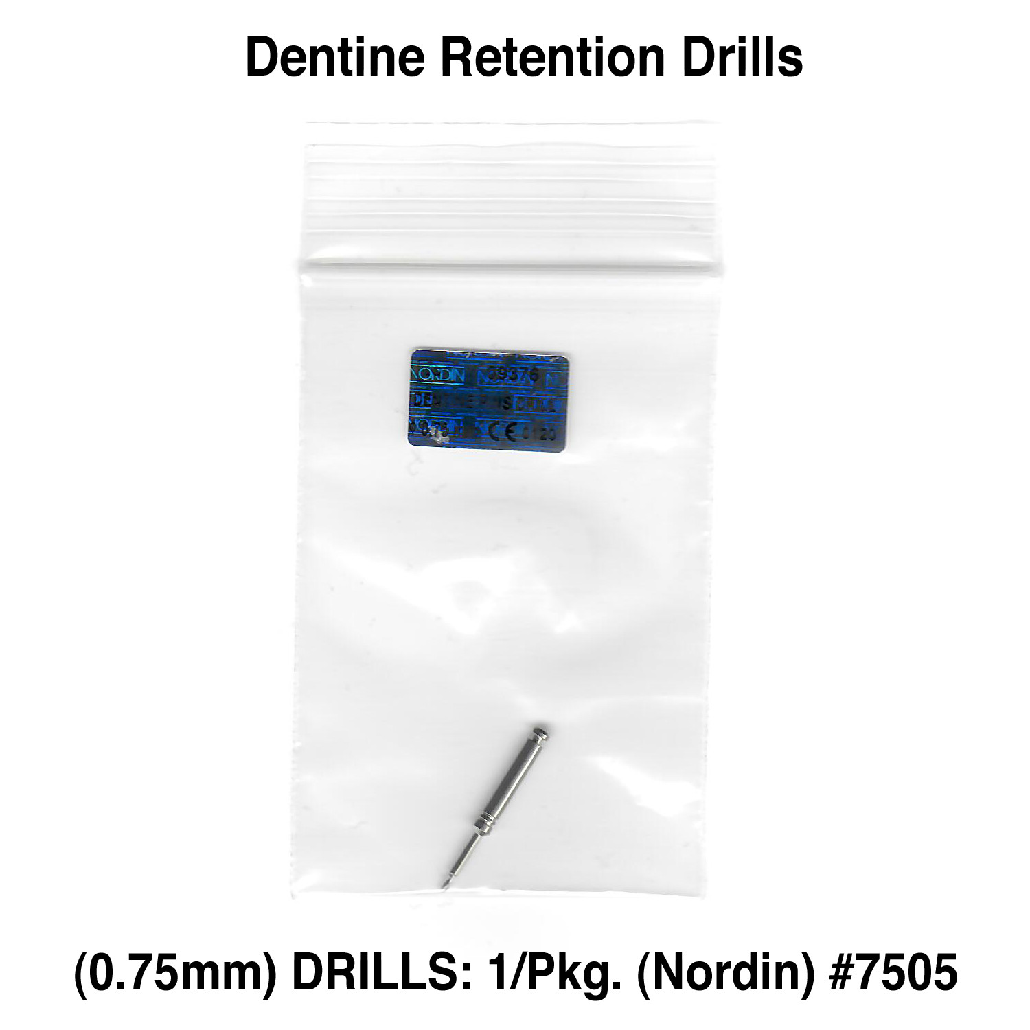DENTINE RETENTION DRILLS 1/PKG – NORDIN DENTAL TITANIUM | size 0.75