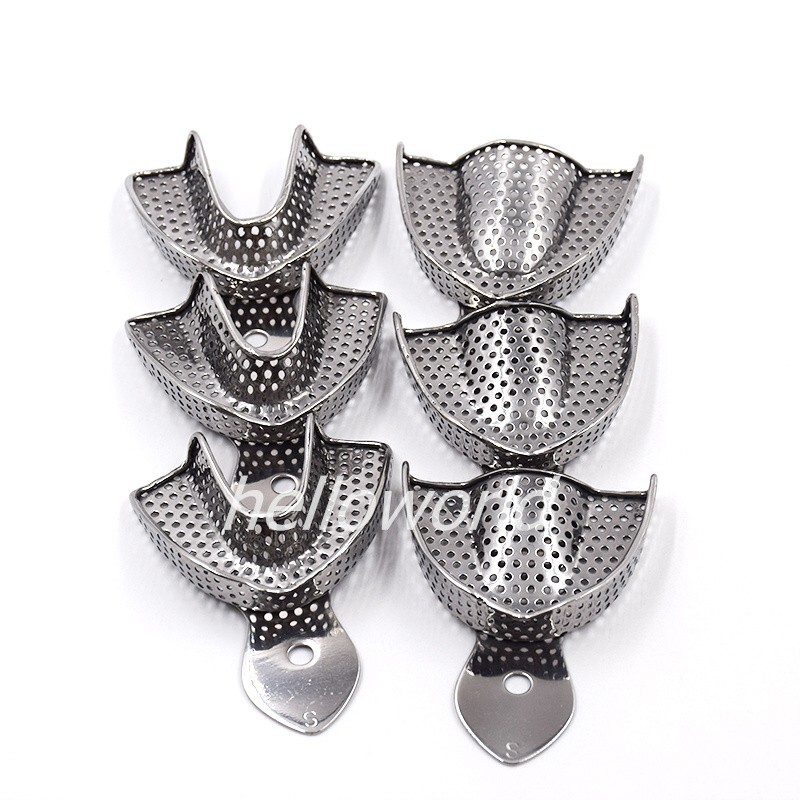 Dental STAINLESS STEEL Autoclavable Metal Impression Trays S/M/L Upper/Lower