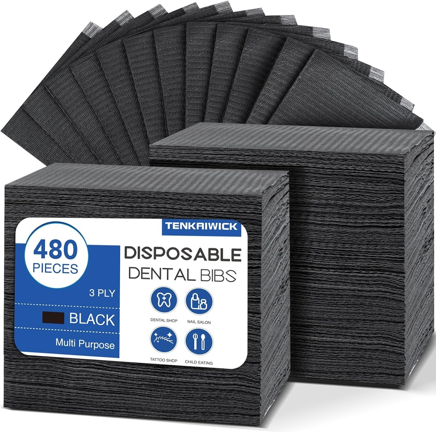 13X18 Baberos Dentales Desechables Impermeables Para Piercing De Tatuaje 480 Pcs