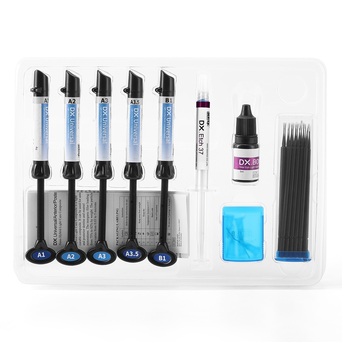 Dentex Dental resina de compuesto de cura Light Kit A1 A2 A3 A3.5 B1