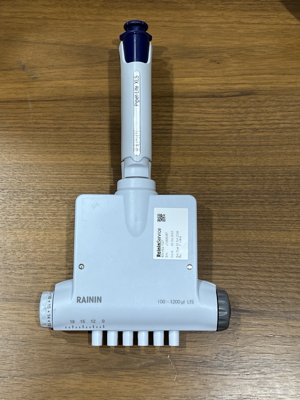 Rainin ~ L-1200 XLS ~ Pipet-Lite XLS ~ 100-1200ul LTS Multi 6 Channel Adjustable
