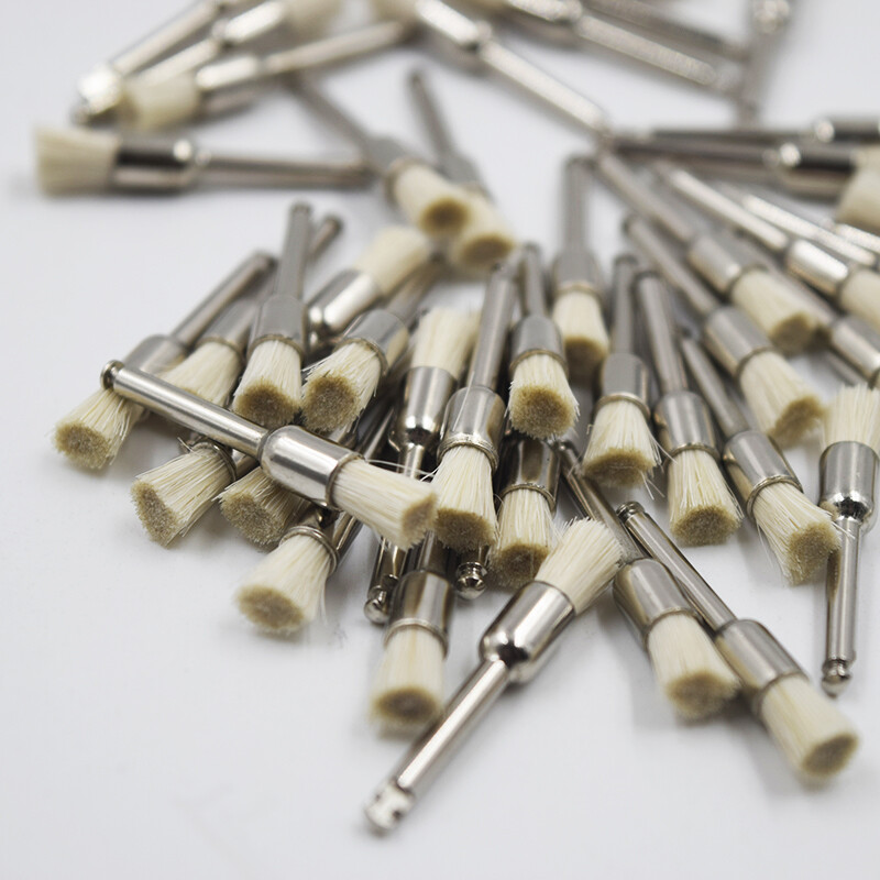 100X Dental Flat Latch Type Effective Bristle Latch Flat Polishing Brush Single