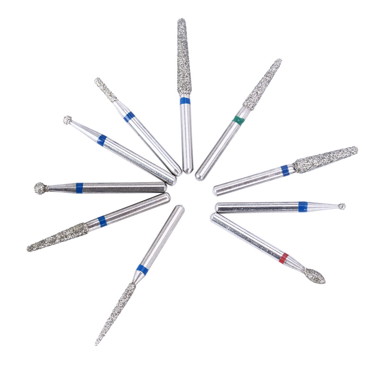 100Pcs AZDENT Dental Diamond Burs High Speed Handpiece FG 1.6MM Friction Grip