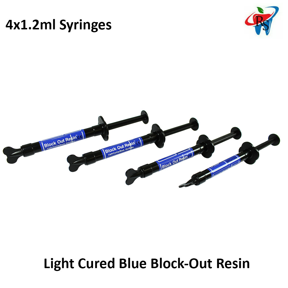 Dental Lab Versatile Spident Light Cure Blue Block-Out Resin 4×1.2ml Syringes
