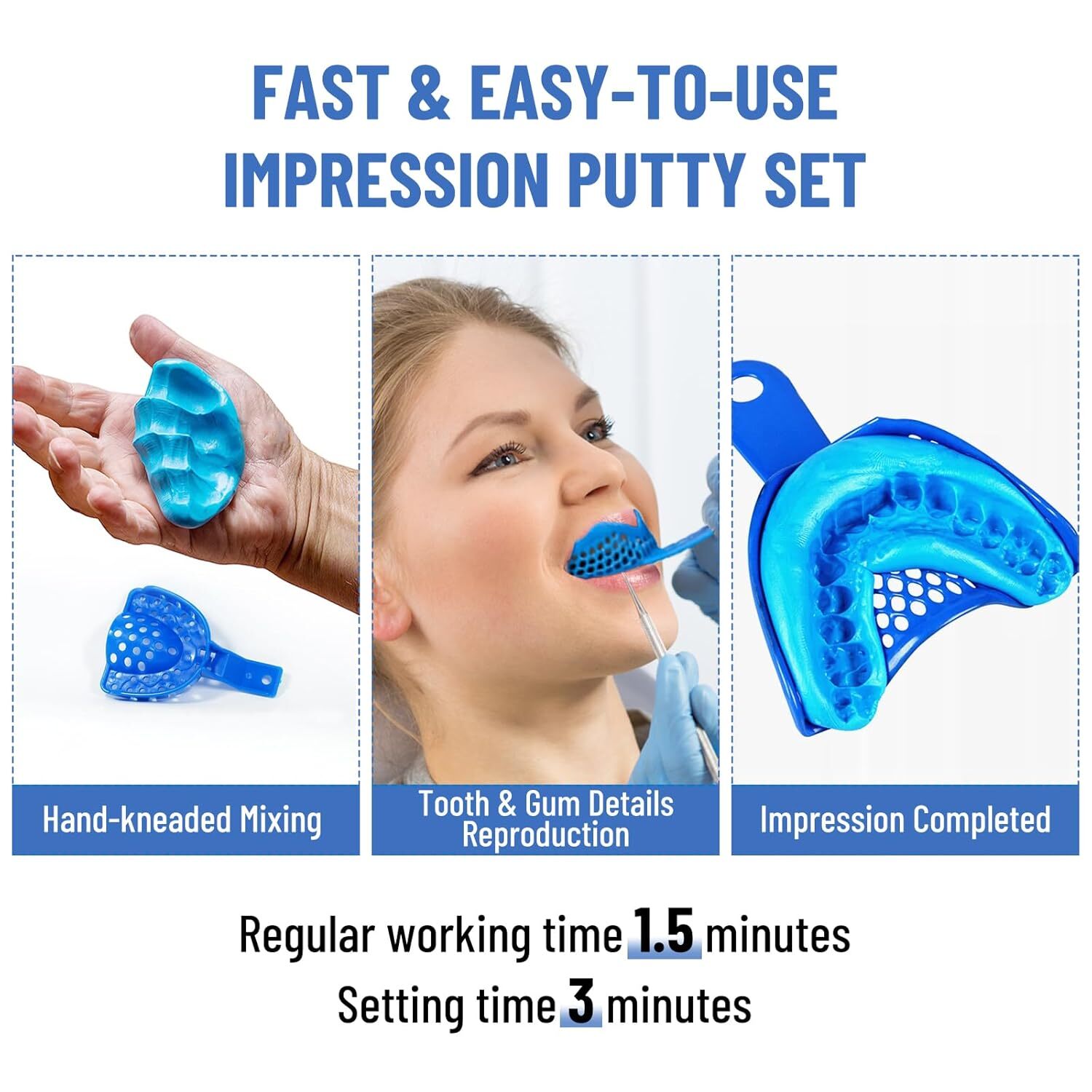 Dental Putty Fast Set PVS VPS Impression Material Silicon Hydrophilic 20x 400g
