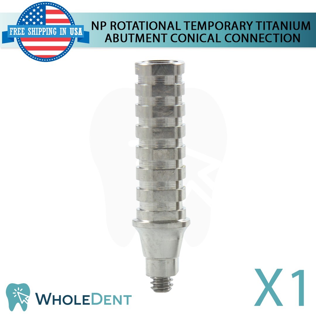 1x NP Conical Connection Rotational Temporary Titanium Abutment Dental Ø4.5mm