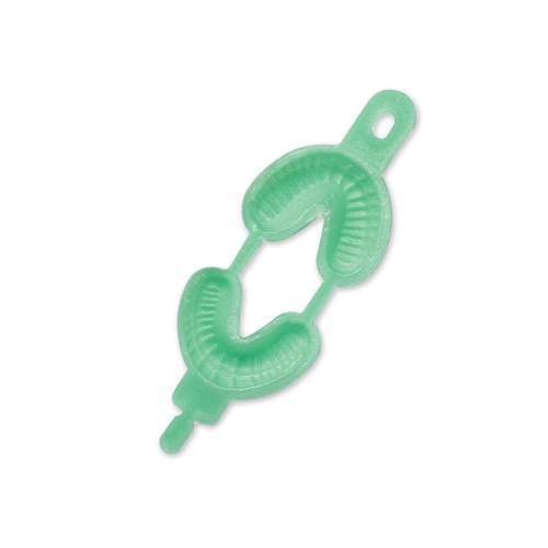 Safe-Dent Fluoride Trays – Small Hinged Dual Arch 100/Pk. Green Foam, Easy