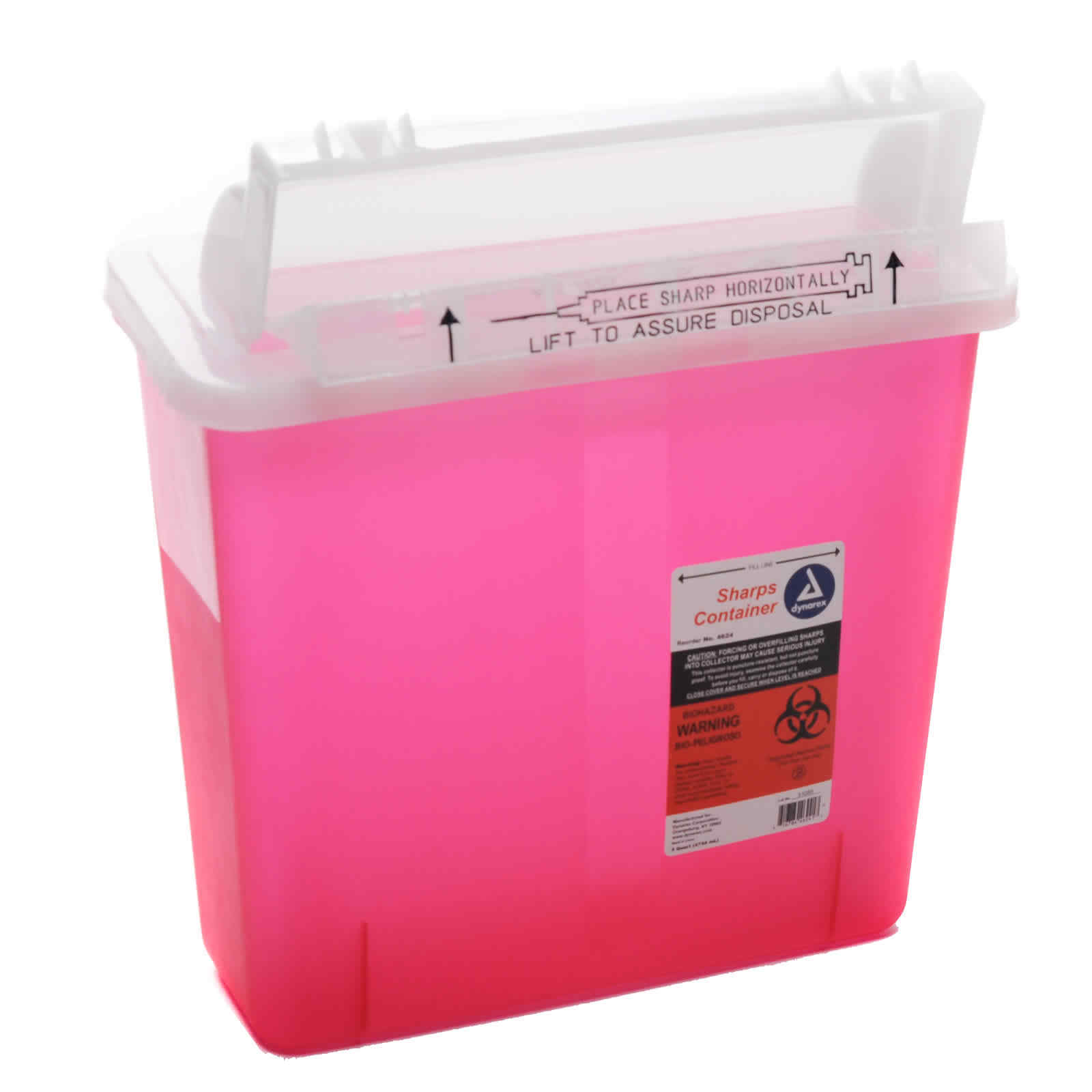 Sharps Container 5 Quart Red Each Dynarex