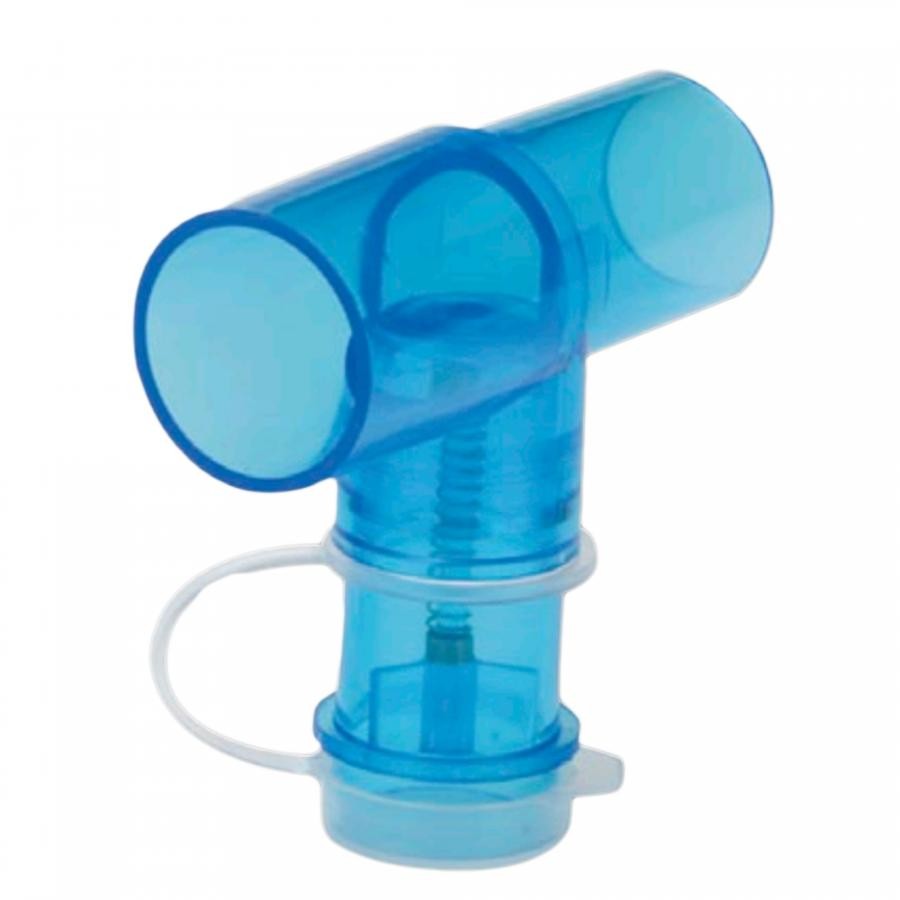 AirLife Tee Adapter, 22 ID X 22 OD mm, Spring Loaded Valve, Cap, Valued, 002061