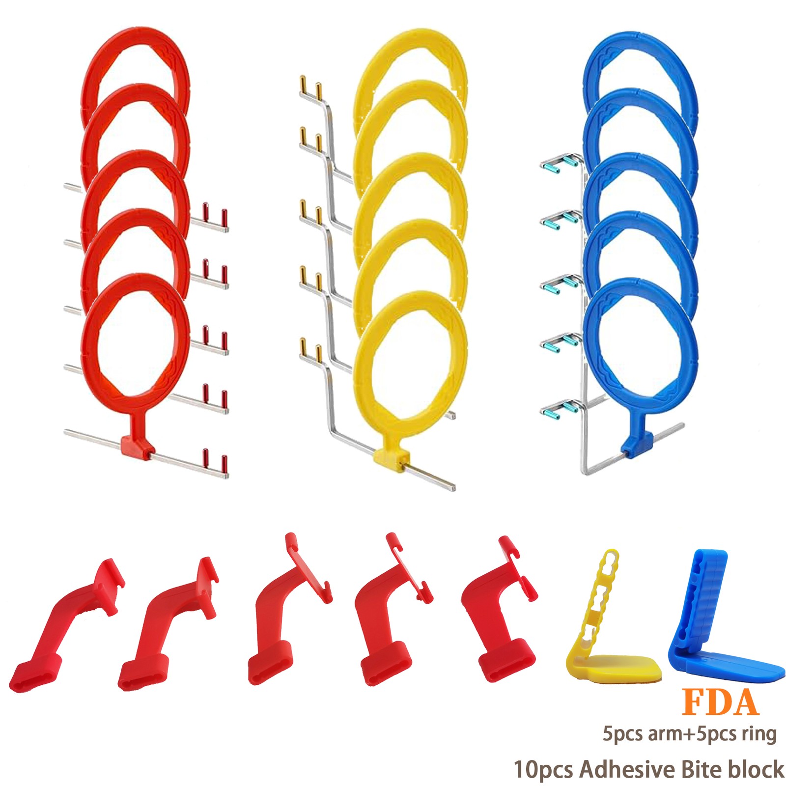 Dental Sensor Holder 10pcs Dental X-Ray Film Dental X-Ray Ring(5x)+Arms(5x) New