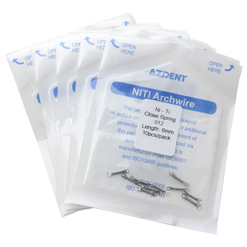 Ortodoncia dental Niti Resorte helicoidal cerrado de alta resistencia 10pcs/Pack