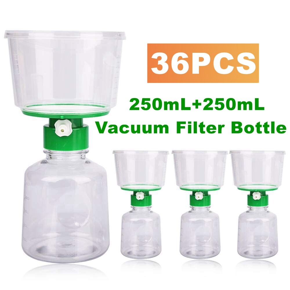36 Pack Bottle Top Filter 0.22μm PES Membrane Sterile Vacuum Filtration Systems