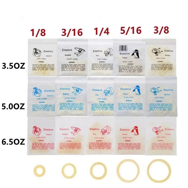 Dental Orthodontic Rubber Bands Ortho Elastics Latex Braces 15 Sizes For Choice