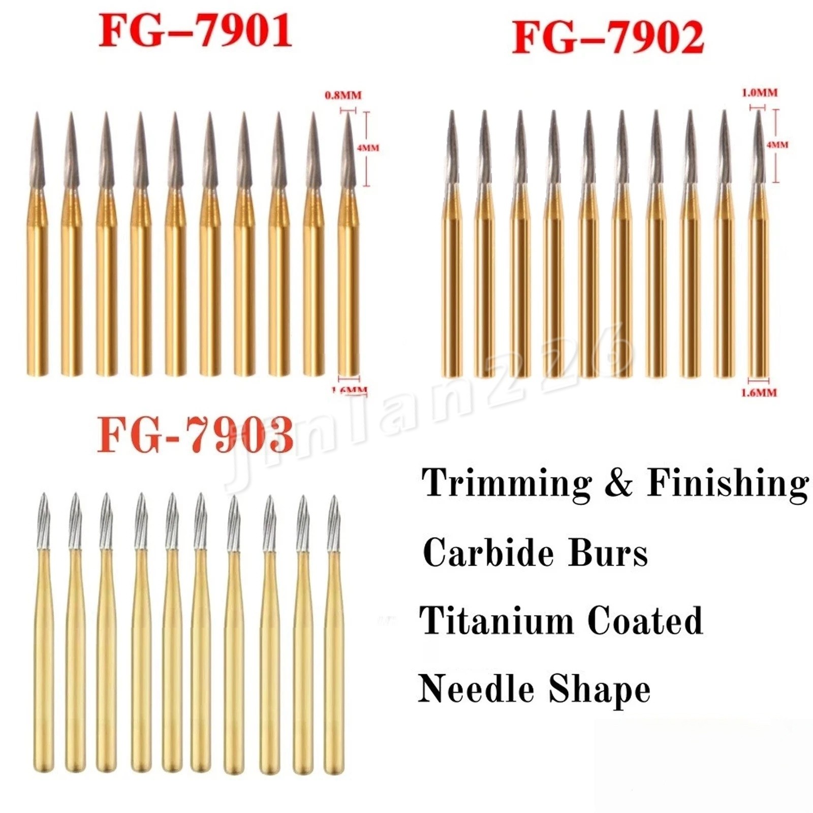 Dental Carbide Burs Trimming Finishing FG7901 7404 7406 7408 7902 7903 Free Ship