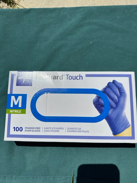 2 boxes of Medline FitGuard Touch Nitrile Exam Glove, Medium, Blue, 100 ct/box
