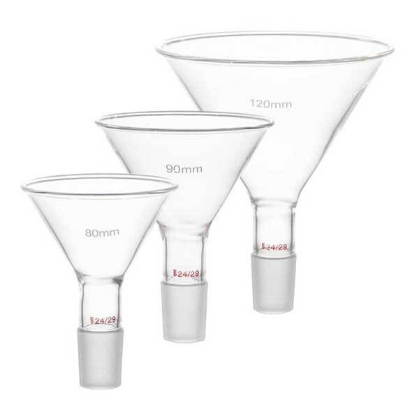 Wholesale 50mm – 150mm Clear Glass Funnel w/ Standard Connector Lab Glassware