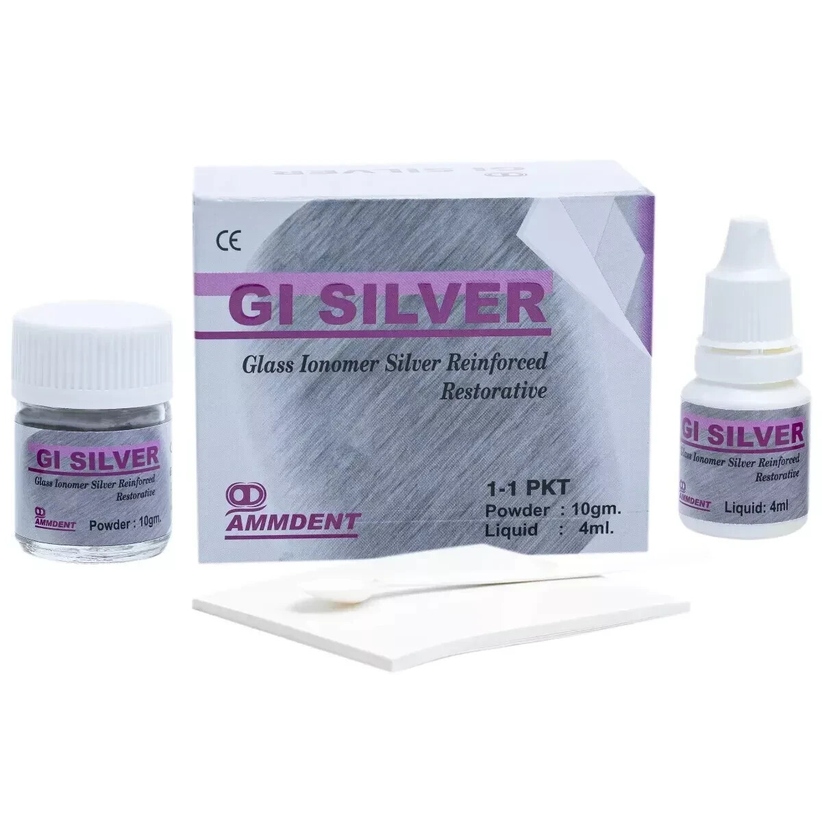 Dental Ammdent GI Silver Glass Ionomer Silver Reinforced Restorative Cement