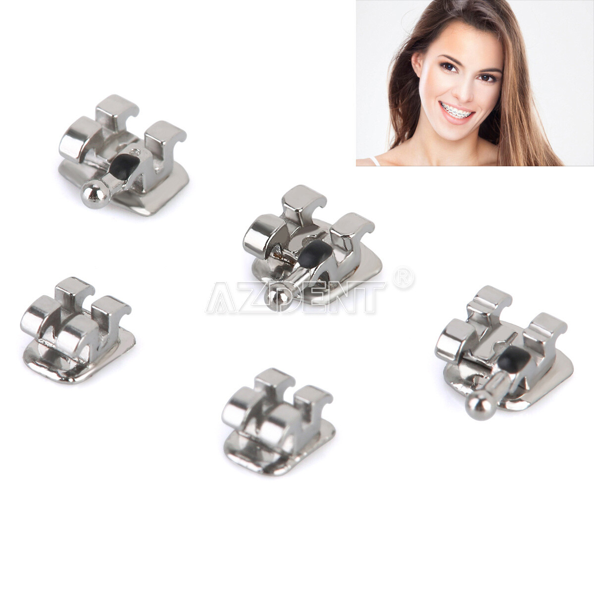 US Dental Orthodontic Bracket Brace Mini /Standard Roth/MBT.022/.018 Hook AZDENT