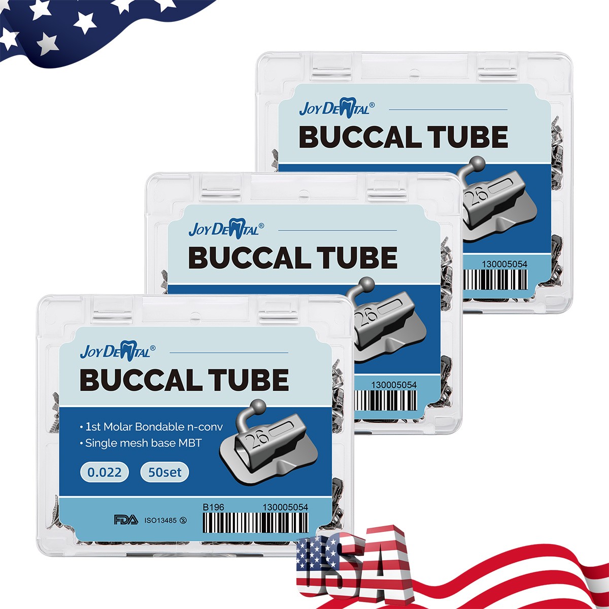 200PCS Dental Ortodoncia Tubos bucales de MBT 022 1er Molar Bondable Non-Conver