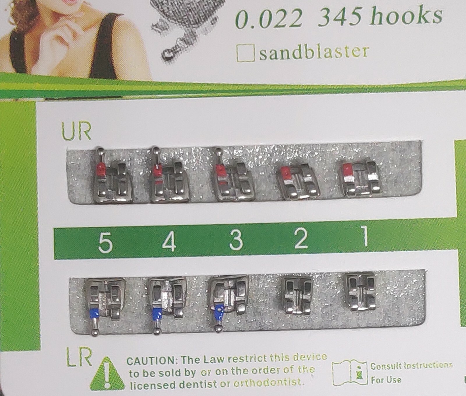 10Sets Dental Orthodontic Brackets MIM Monoblock Mini Roth MBT 022 018 345 Hooks
