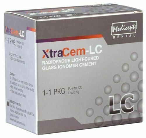 Medicept XtraCem LC Radiopaque Light Cure Glass Ionomer Cement (Free Ship)