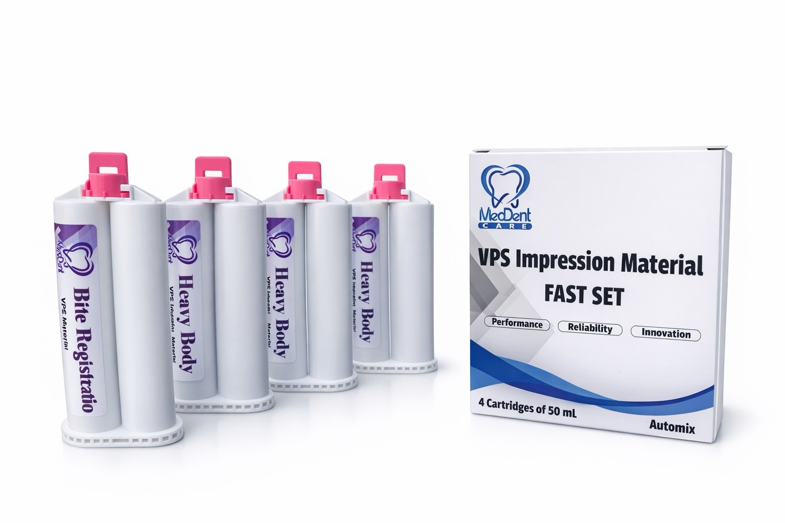 Dental Impression Material Heavy Body Fast Set VPS 4x50ml Cartridges