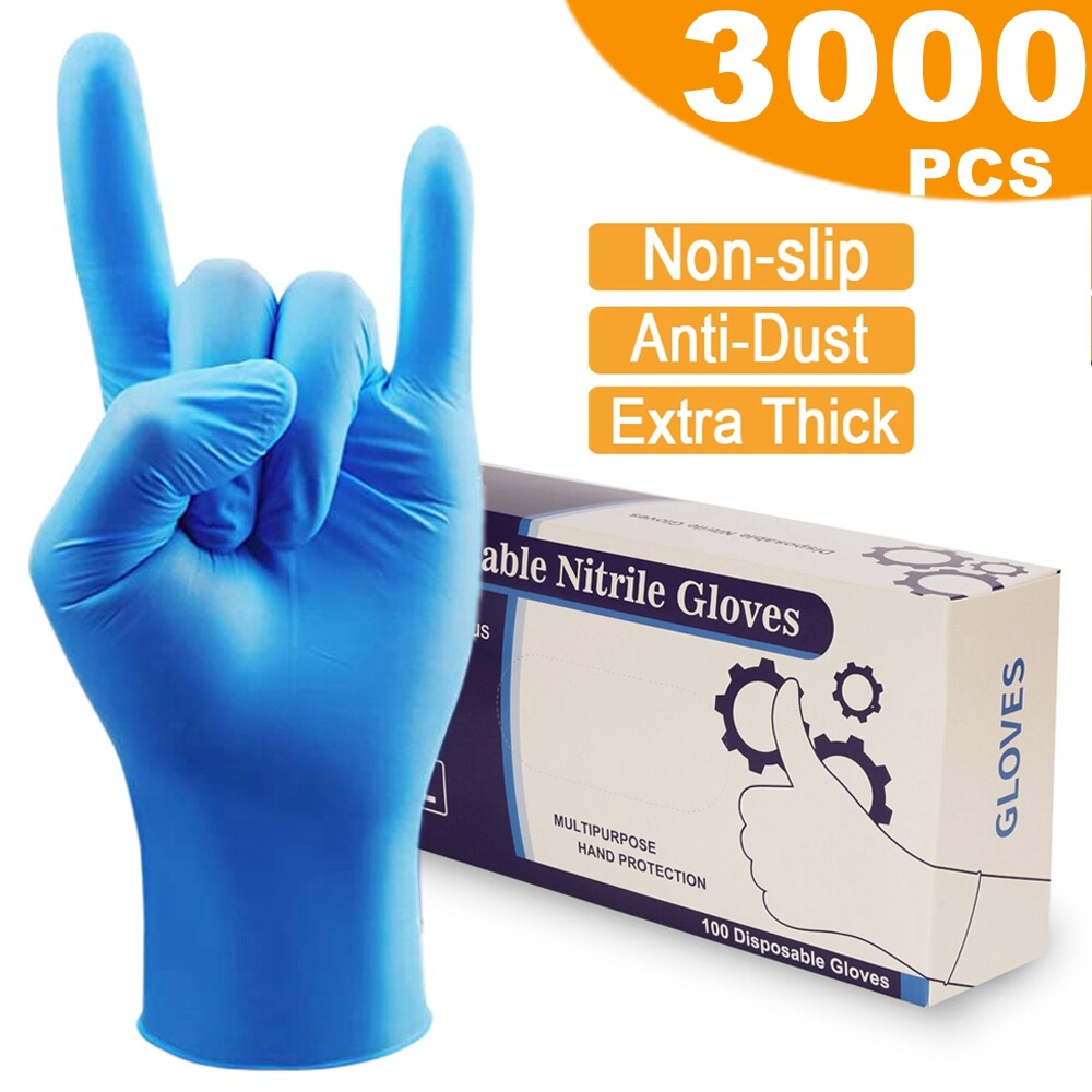 4 Mil Nitrile Exam Gloves ULTRA DURABLE (M L) Powder free 100 / 1000/3000 / Case
