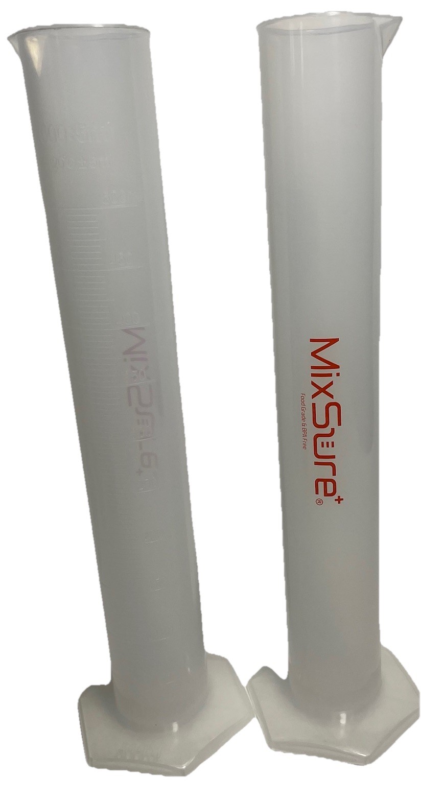 2 Pack of 500ml Plastic Graduated Cylinder, Single Metric, Food Grade