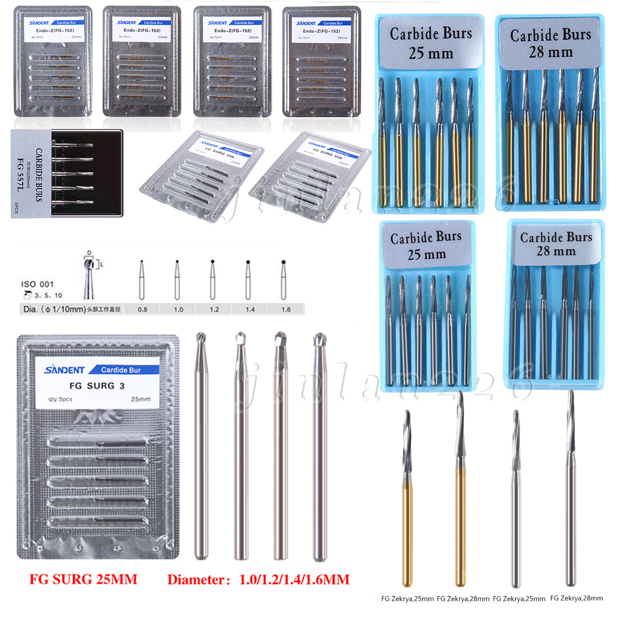 Dental Carbide Burs FG Bur Pear High Speed Friction Grip