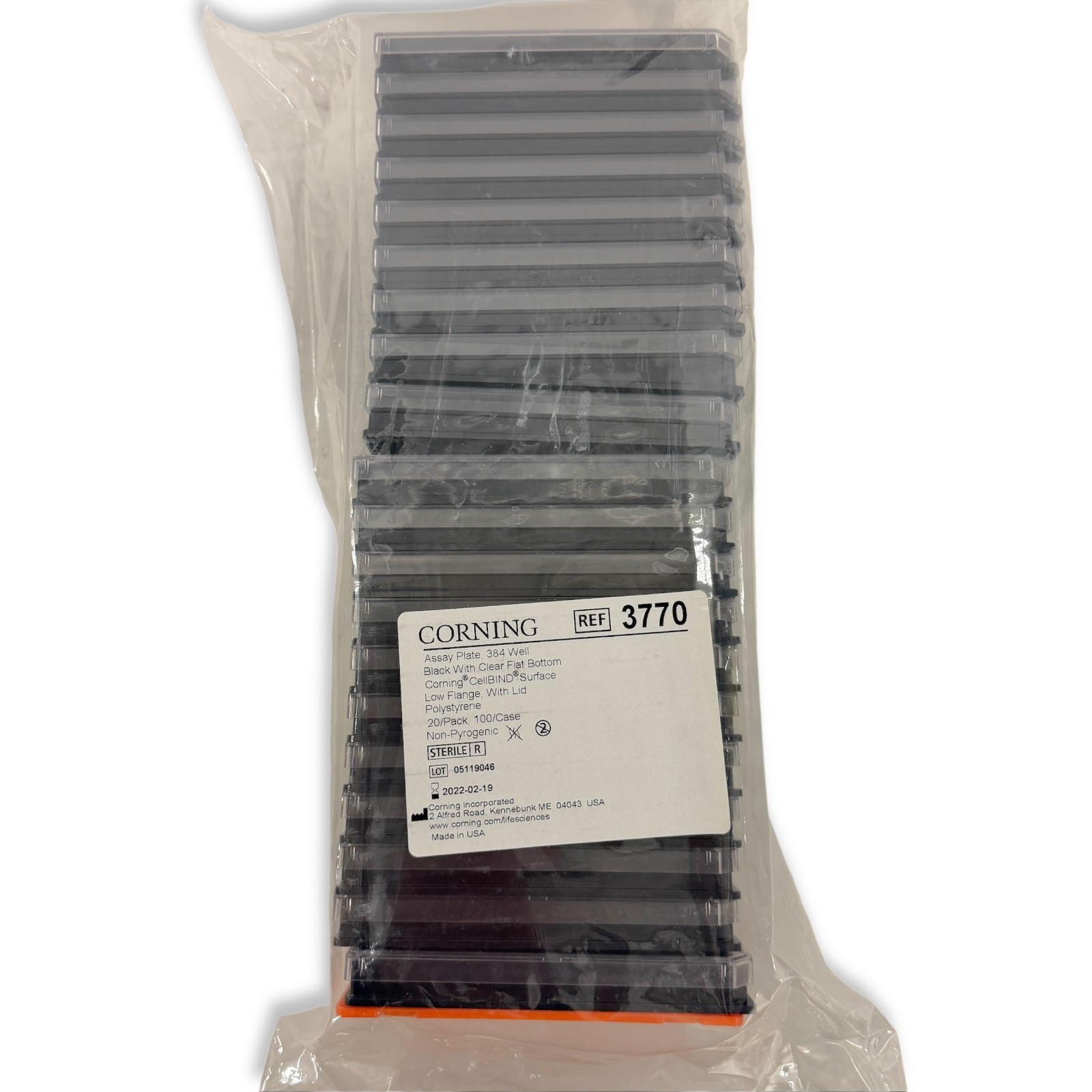 Corning 3770 384-Well Assay Plate Black CellBIND Surface – 20 Pcs