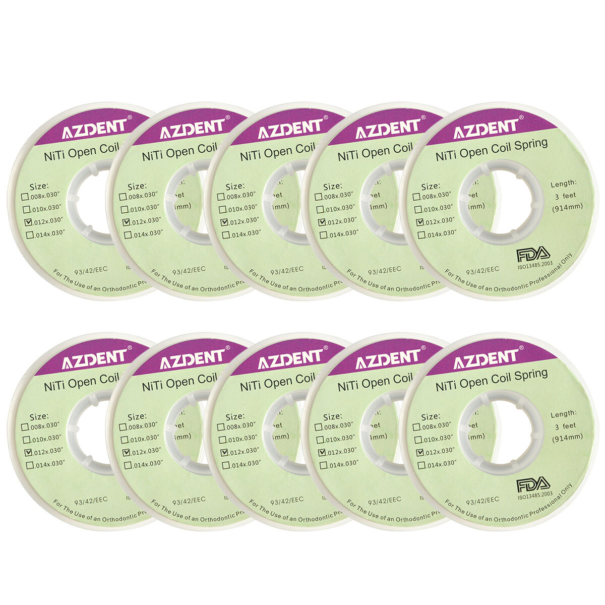 Dental Orthodontic Niti Open Coil Springs Dia.010/012 inch 010/012*030″ 914mm