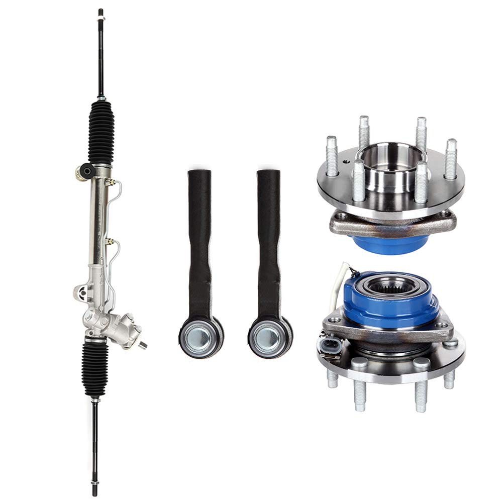 Steering Rack +2 Hub Bearing +2 Tie Rods 05-09 Terraza Uplander Montana Relay