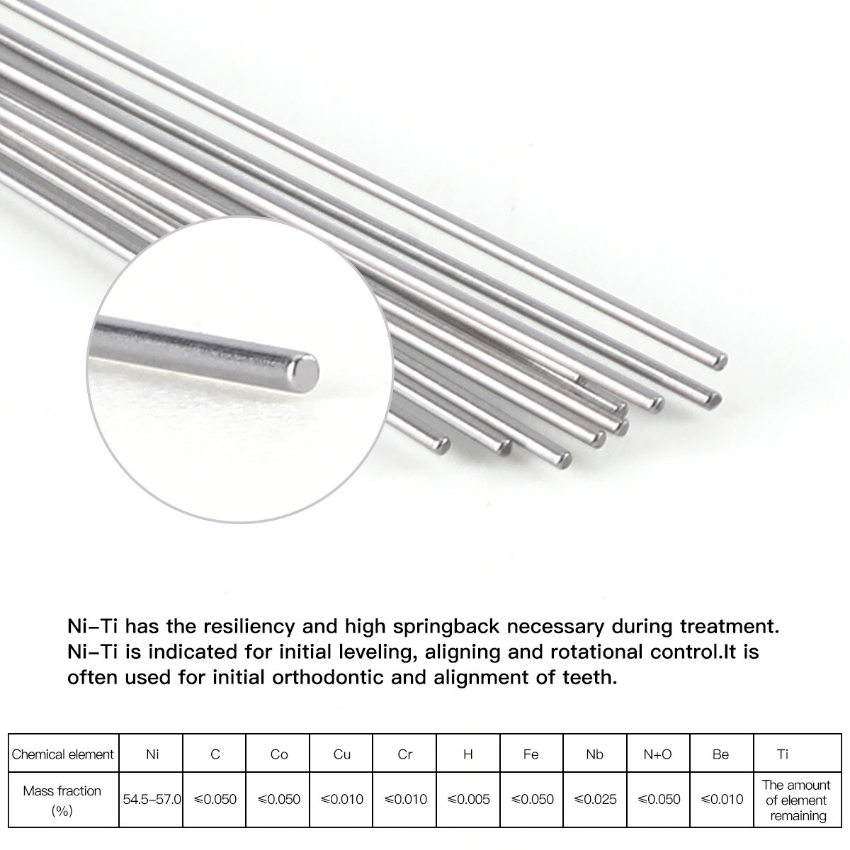 10X AZDENT Dental Ortho Round Arch Wires Super Elastic Niti 012-020 Upper/Lower