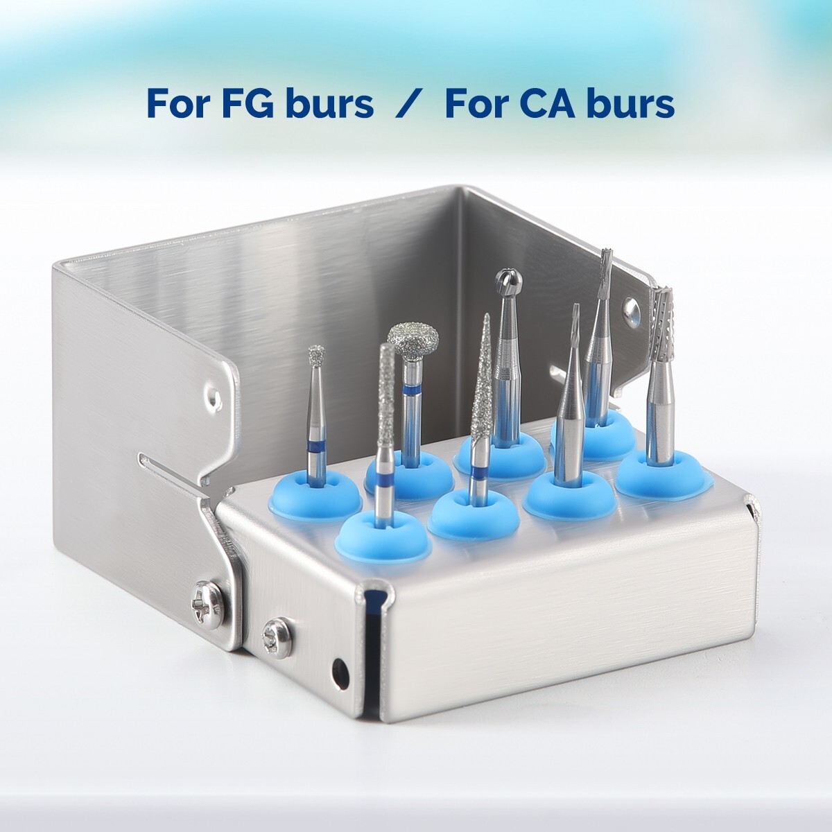 AZDENT Dental Burs Holder Disinfection Block Case Box Dentist Stand 8/30 Holes