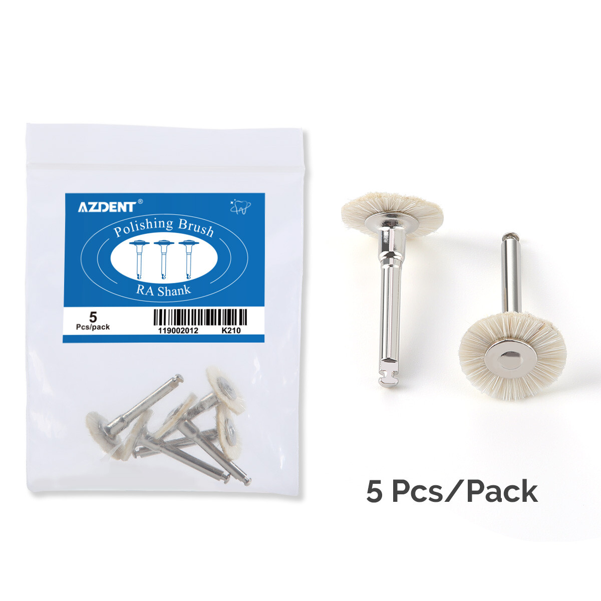AZDENT Dental RA Goat Hair Polishing Brush Buffing Wheel 2.35mm For Rotary Tools