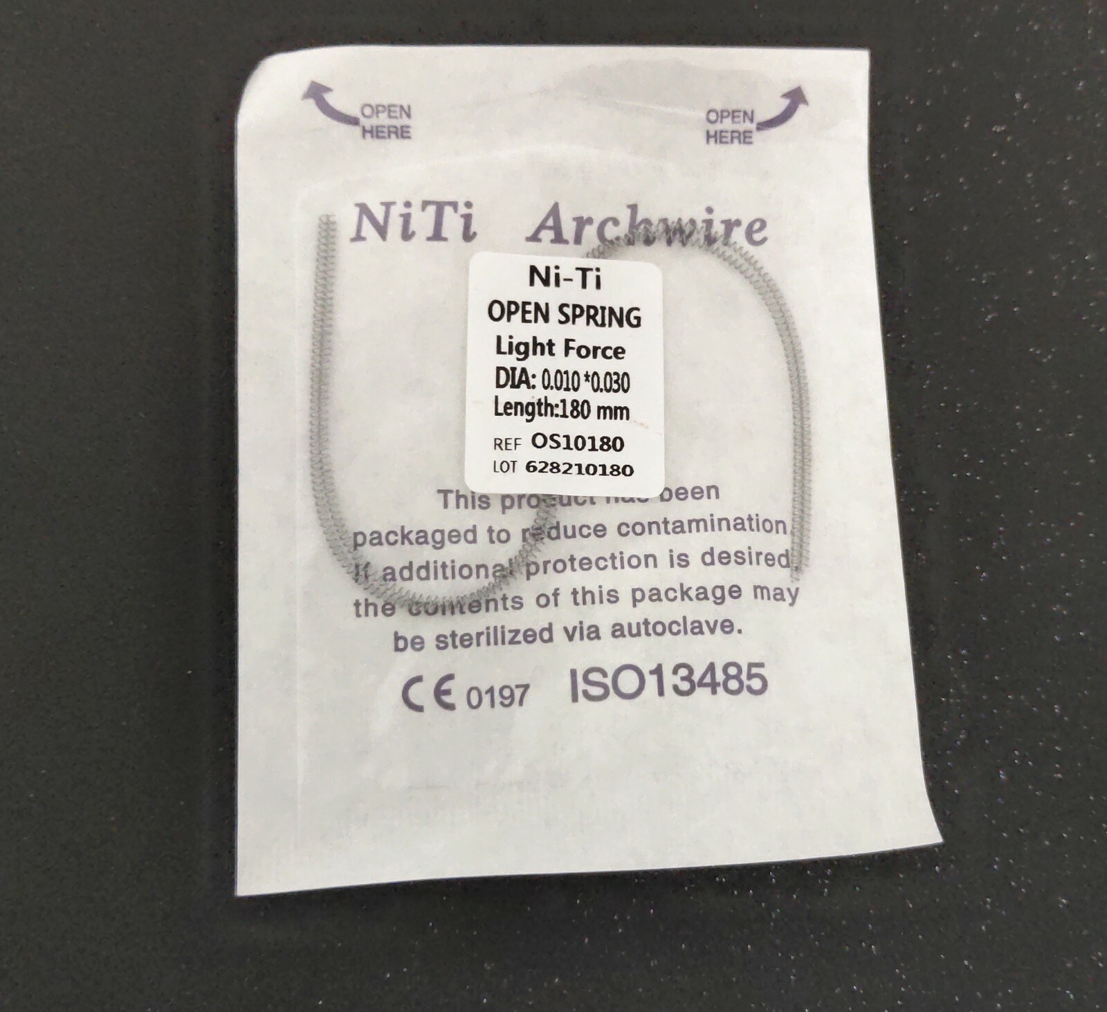1 Pack 010*180mm Dental Niti Alloy Open Spring Light Force 2pcs/Pack