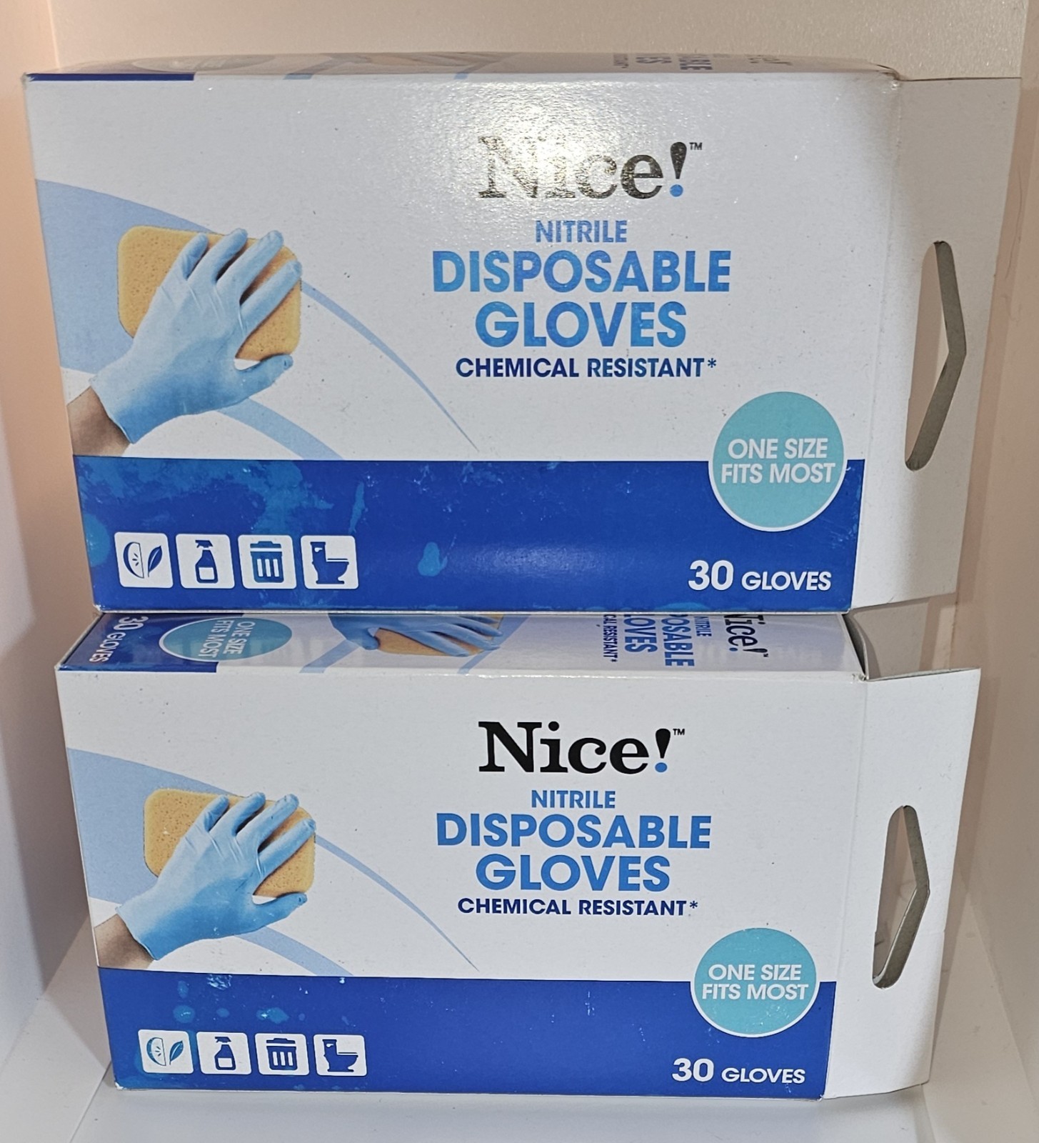 Nitrile Disposable Gloves (30 Count) Chemical & Food Safe Latex-Free 3-Boxes