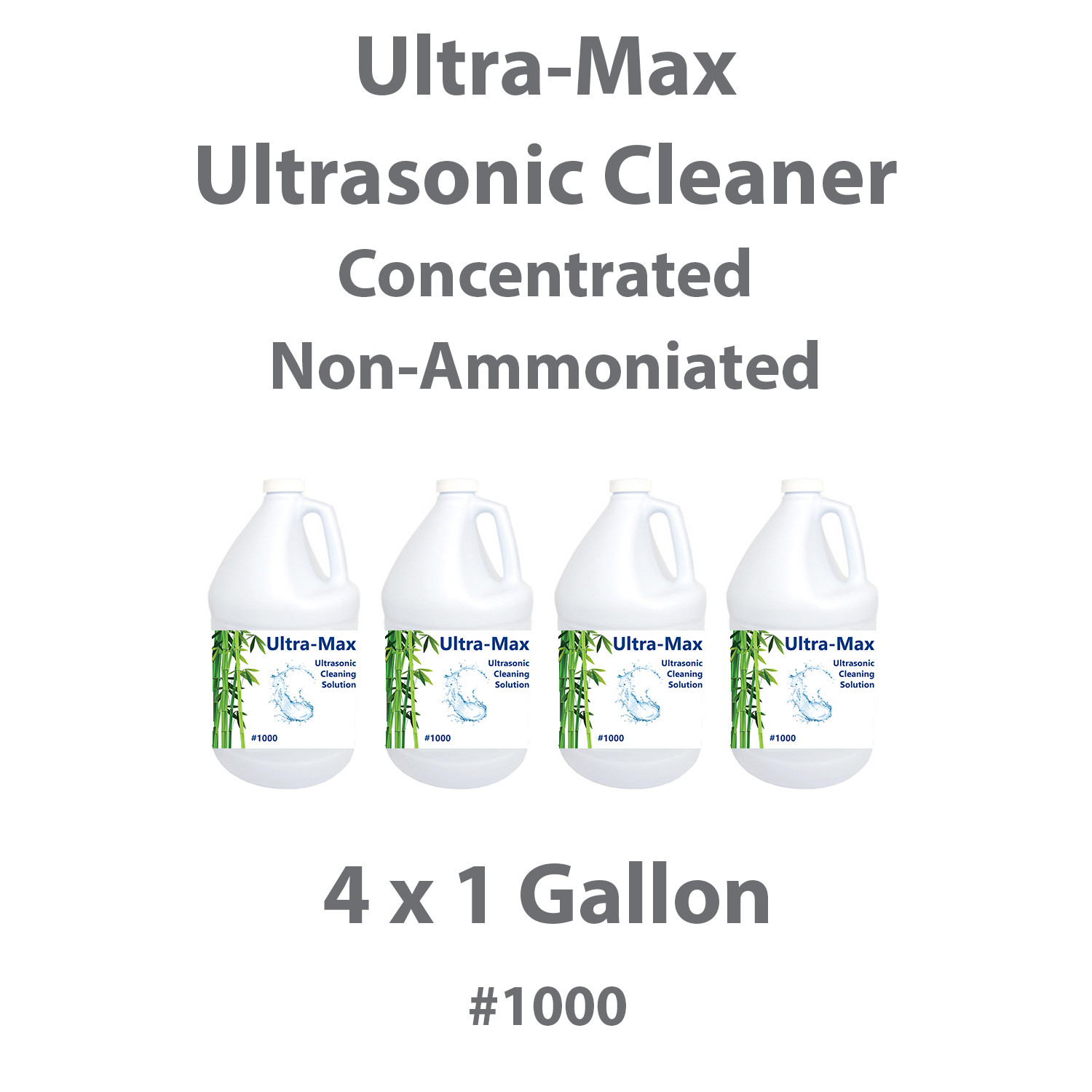 4 x 1 GALLON Ultrasonic Cleaner Non-Ammoniated (Concentrated) Exp. 2025-05