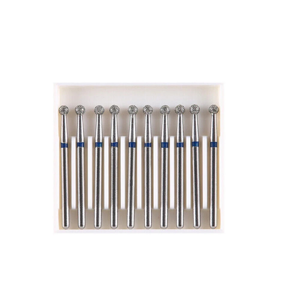 10 Pcs/Box Dental Stainless Ball Round Super Coarse Diamond Bur for High Speed