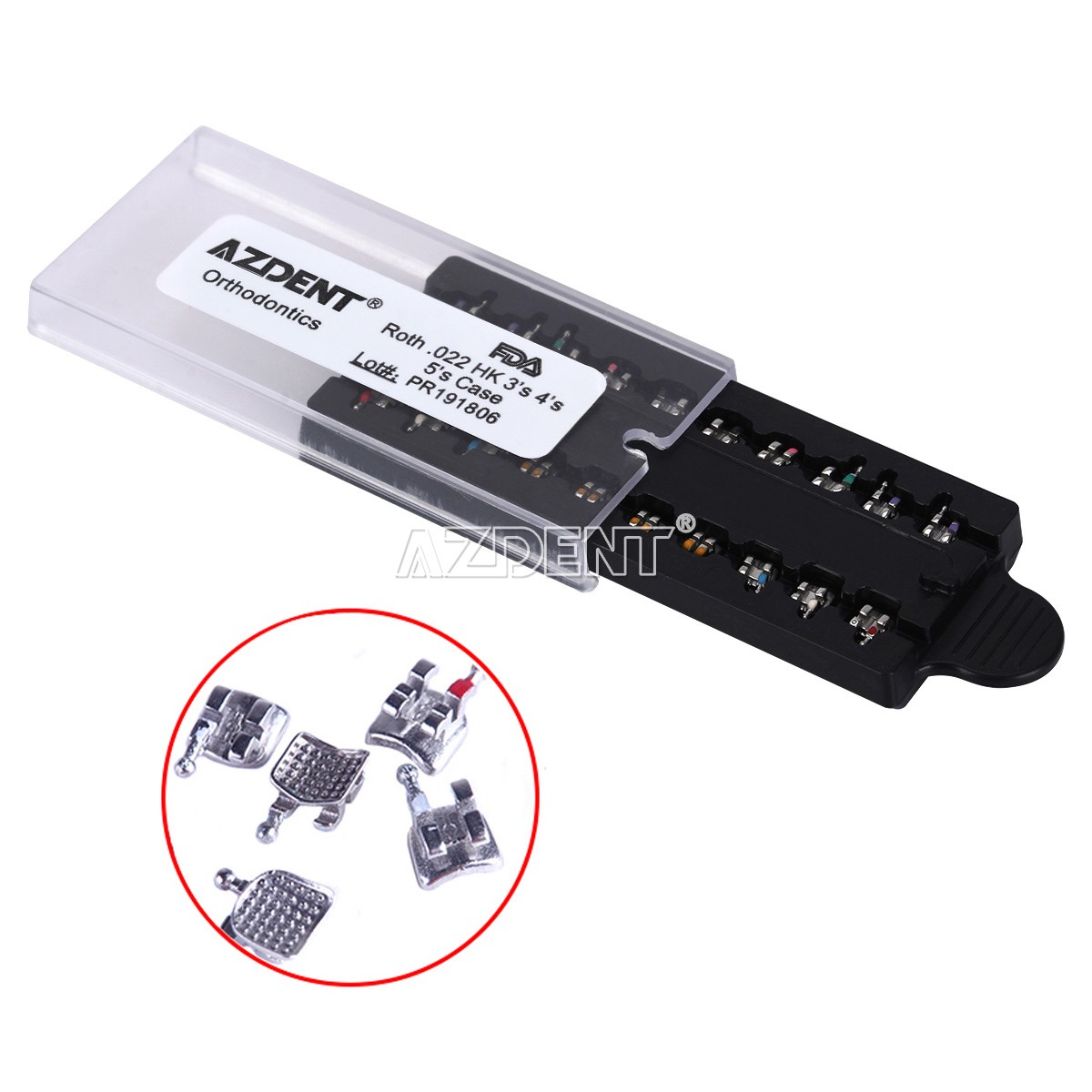 20Pc AZDENT Dental Orthodontic Bracket Metal Braces MINI Roth.022 HK345 case