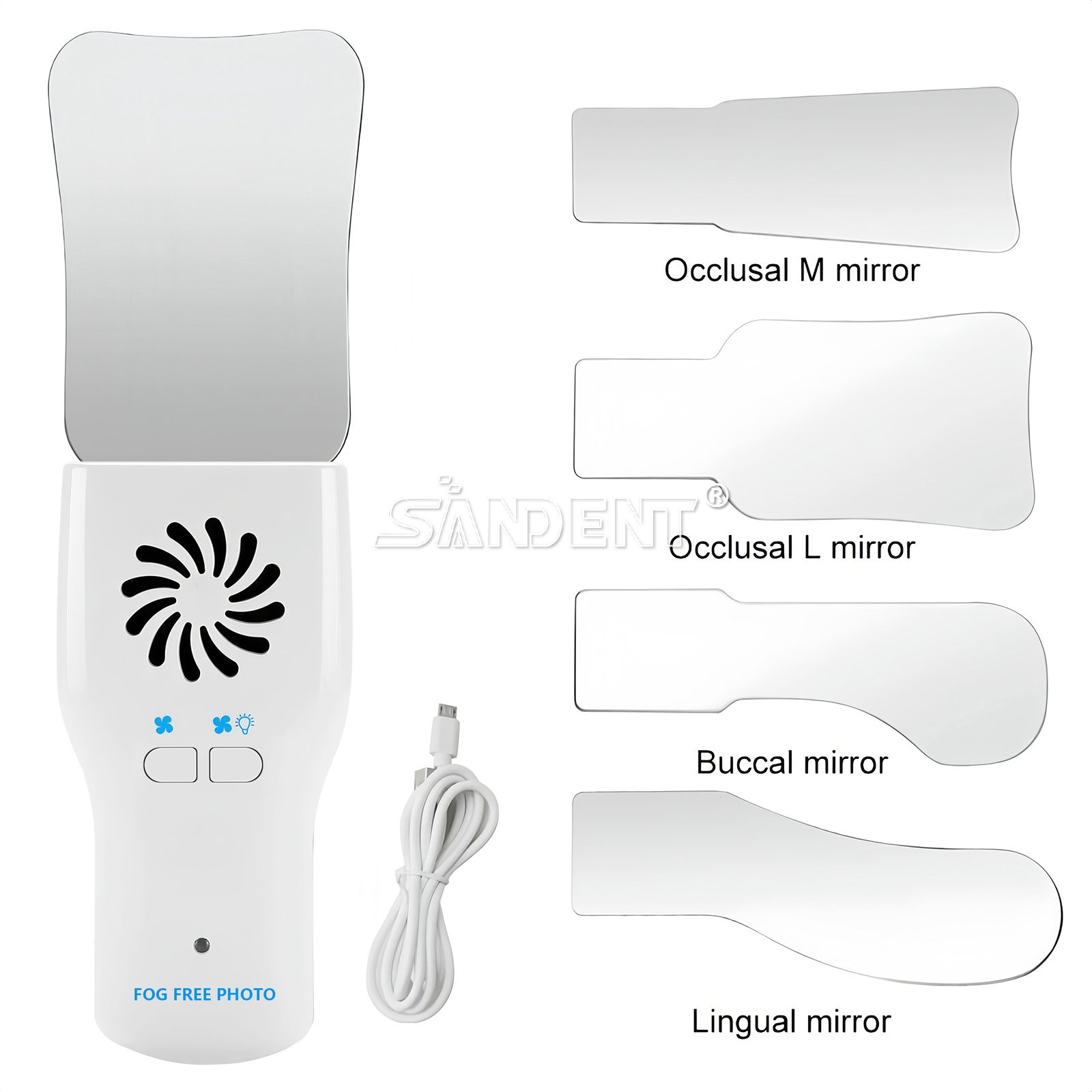 Dental OrthoOcclusal Mirror Fog Free LED Intra Oral Photography Mirror Anti-Fog