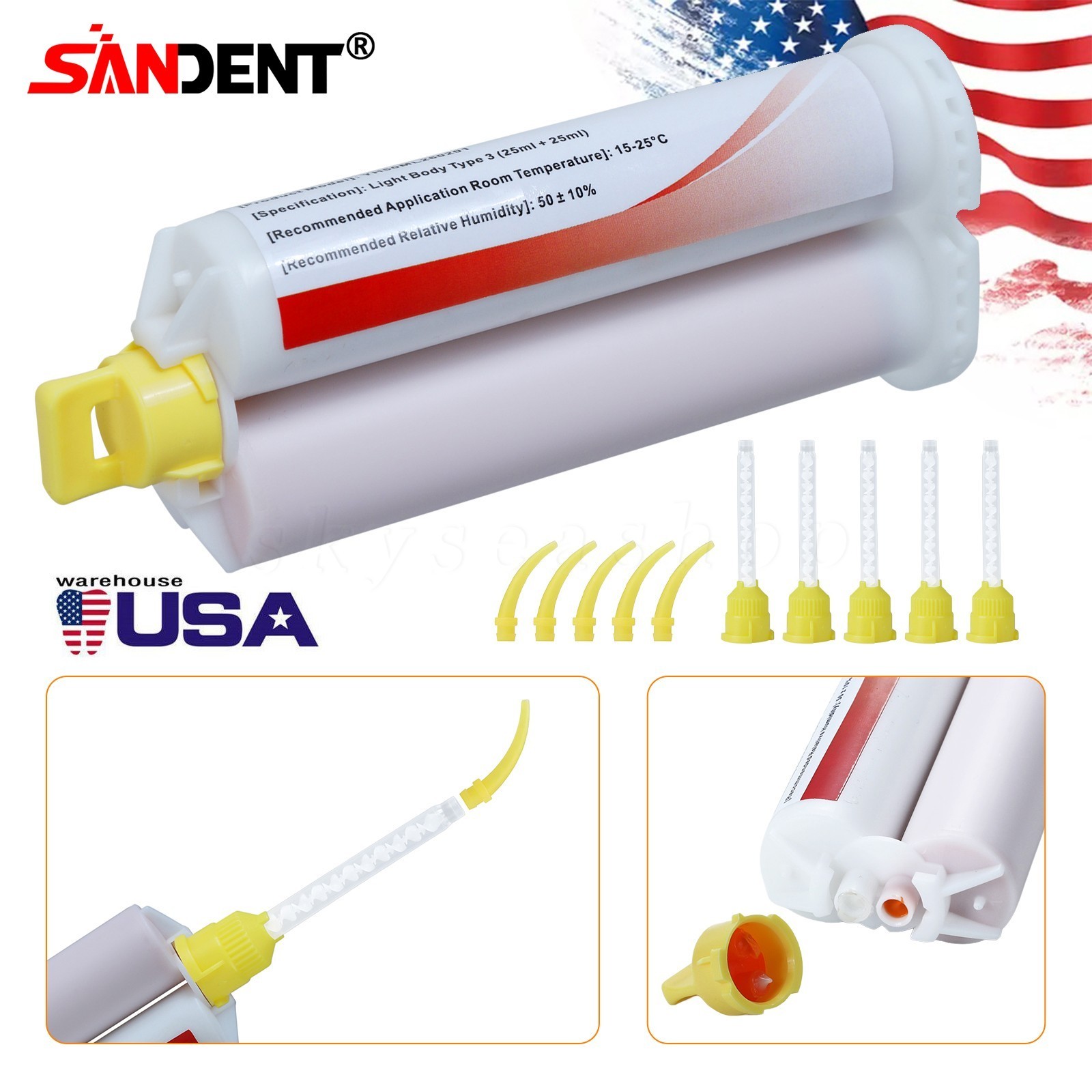 SANDENT Dental Impression Material Silicone Putty Heavy/Light/Medium Body Fast