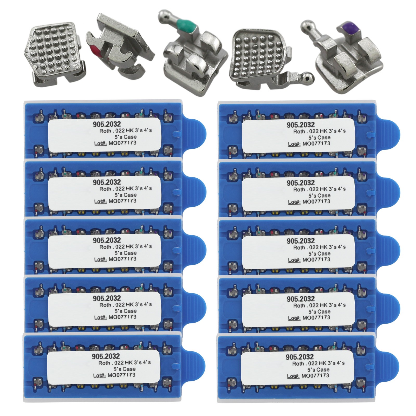 10 Kits Dental Brackets Orthodontic Braces Metal Mini Roth 022 345 Hooks 5-5 OC
