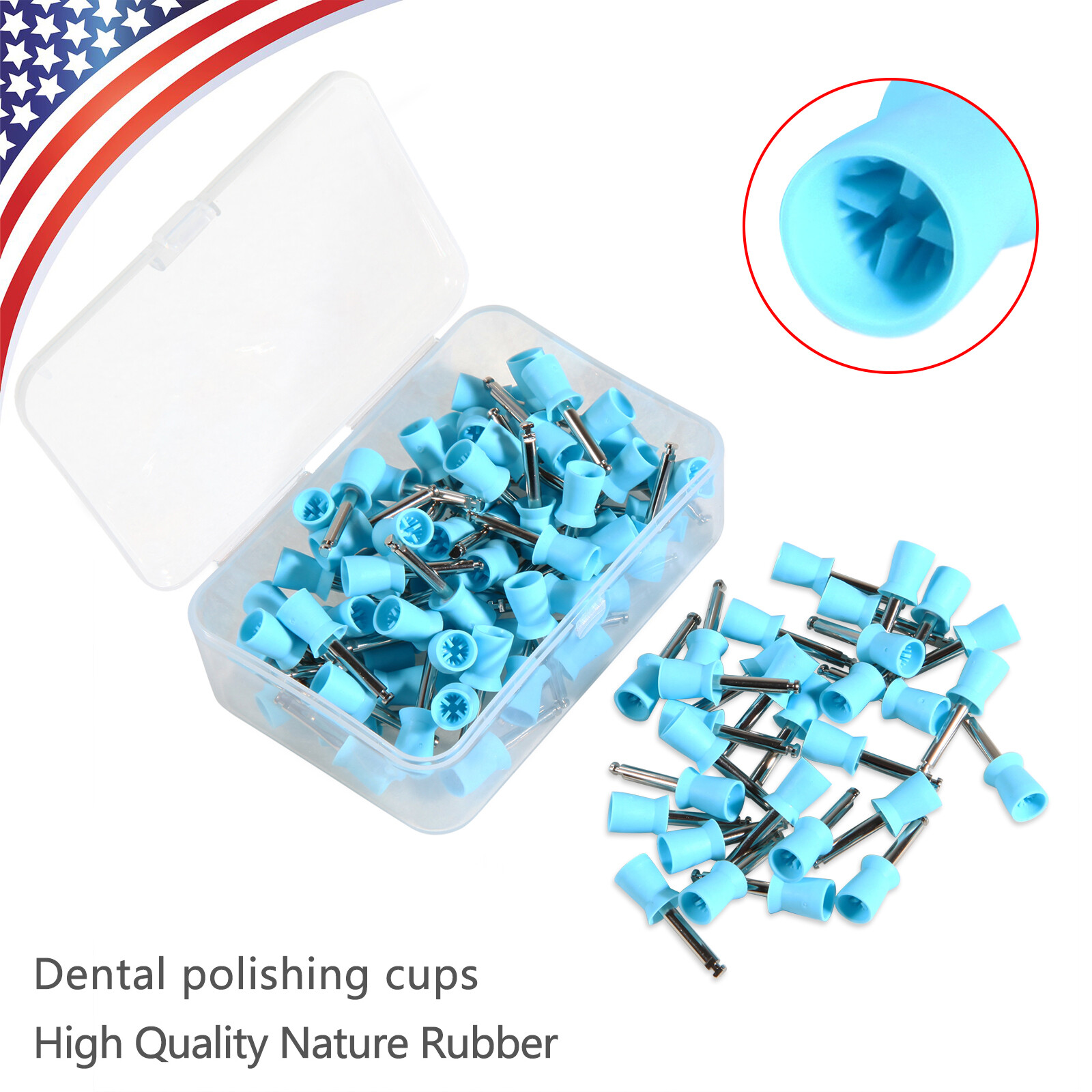 100-1000*Dental Rubber Prophy Tooth Teeth Polish Polishing Cups Latch type brush