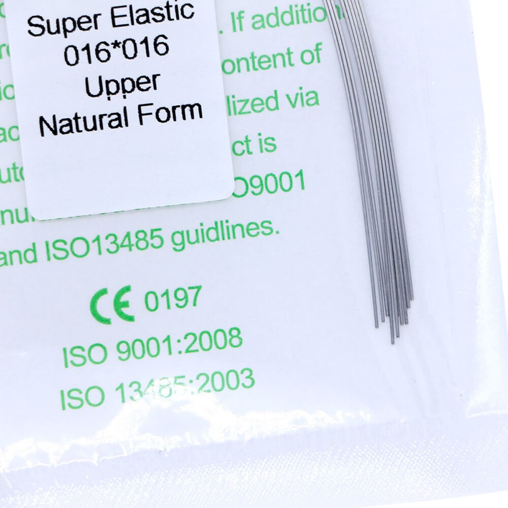 100×Dental Ortho Super Elastic Niti Rectangular Arch Wire Natural 16×16 Upper